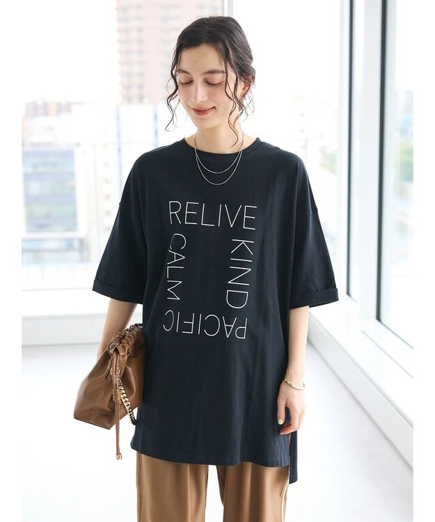 CRAFT STANDARD BOUTIQUE シルケット天竺　スクエアＰＴ　ＢＩＧ　Ｔｅｅ　Ｓ／Ｓ Black