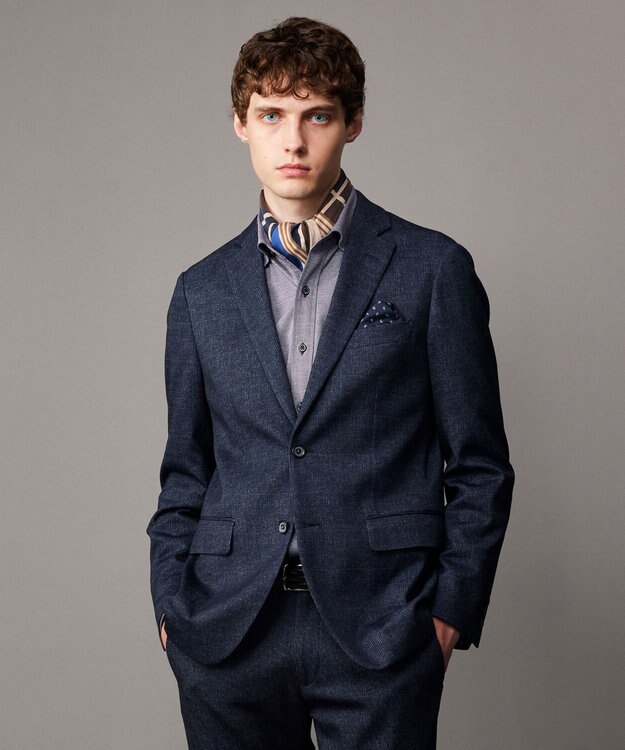 JOSEPH ABBOUD 【ストレッチ/多機能レジャージャケット】ツィーディージャージー ジャケット ネイビー系4