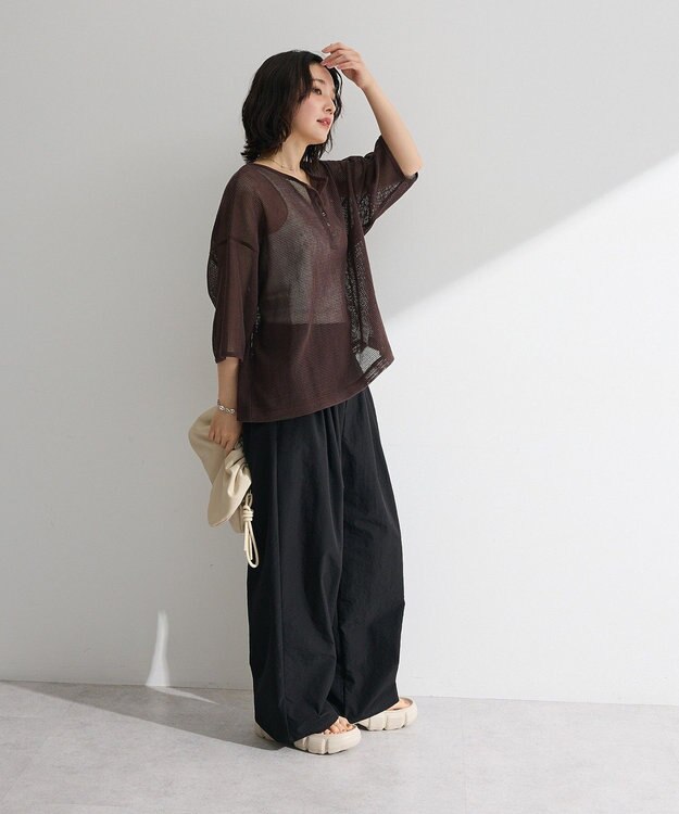 Green Parks 前後２ｗａｙコットンメッシュプルオーバー Brown