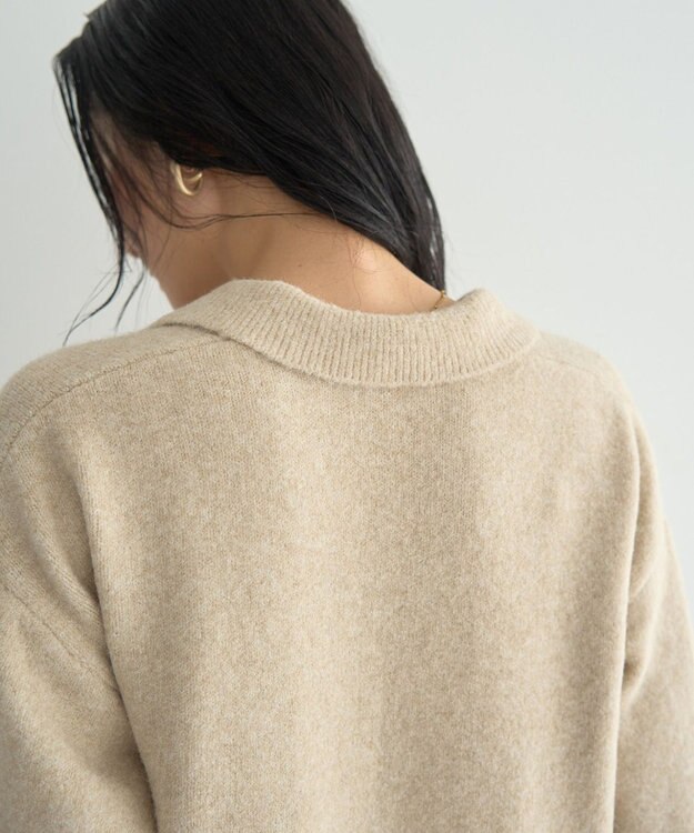 YECCA VECCA 襟付きVネックニット Beige