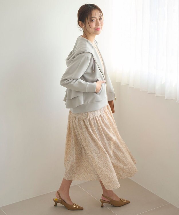 Feroux 【大好評につき新色登場！】バックフリルダンボール パーカー ライトグレー系