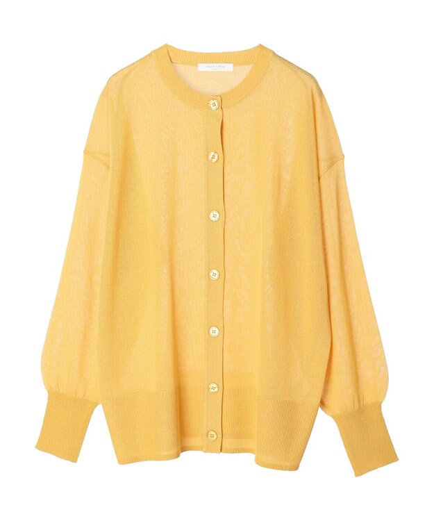 Green Parks フィラメントラメシアーカーディガン Yellow