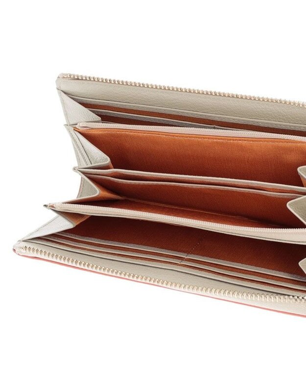 LANVIN en Bleu リム Lファスナー長財布 オフホワイト