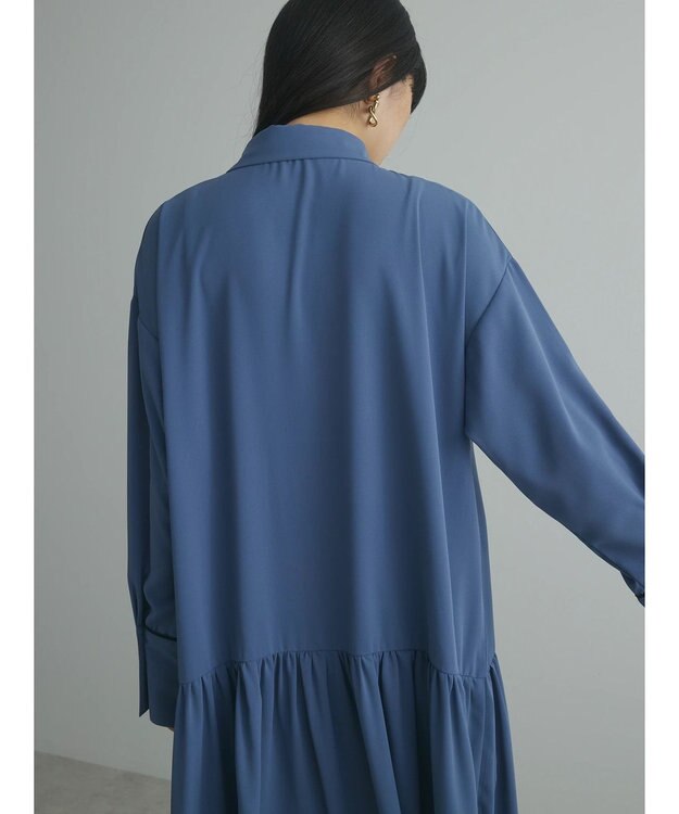 Green Parks armonia．配色シャツワンピース Blue