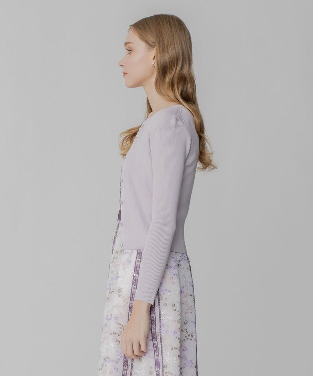 TOCCA 【洗える】SILK RIB CARDIGAN カーディガン ラベンダー系