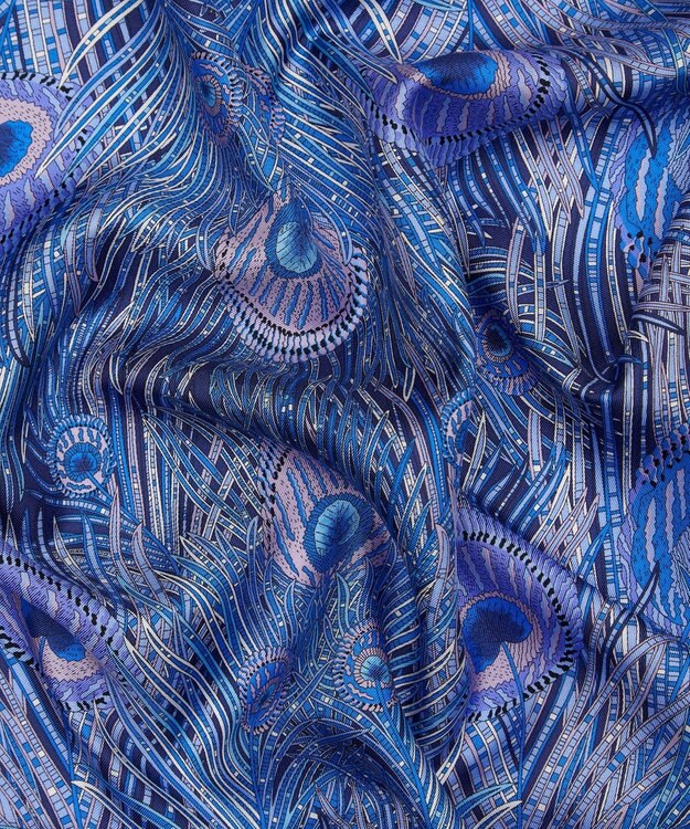 LIBERTY. ヘラ シルクスカーフ 70 ネイビー