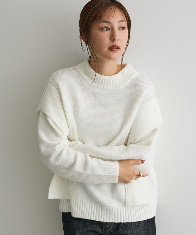 CRAFT STANDARD BOUTIQUE ハンドステッチデザインニットプルオーバー Ivory