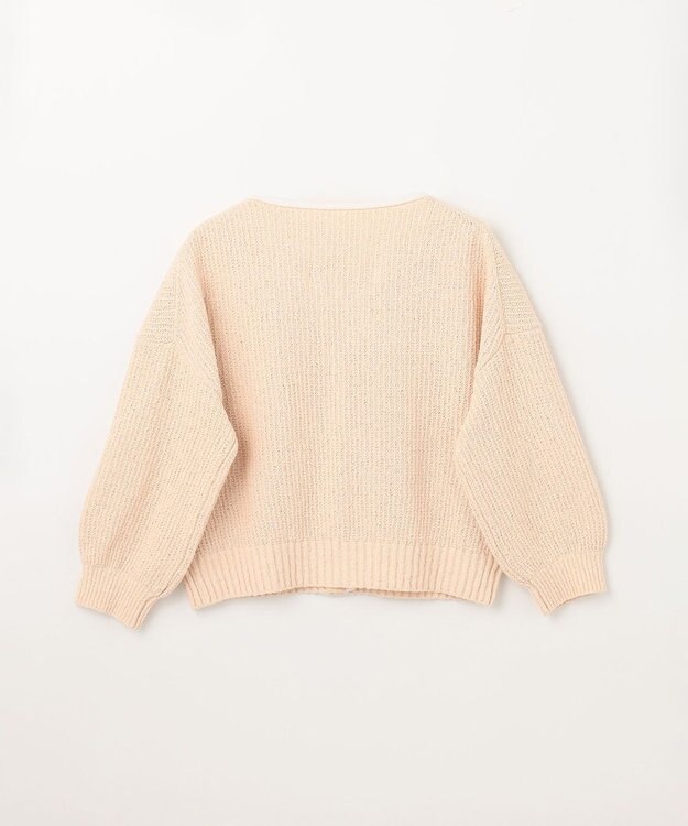 GRACE CONTINENTAL バイカラールーズニットカーディガン ベージュ