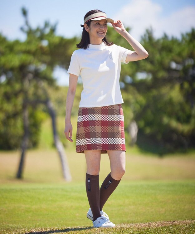 23区GOLF 【WOMEN】チェッカープリント スカート ワイン系3