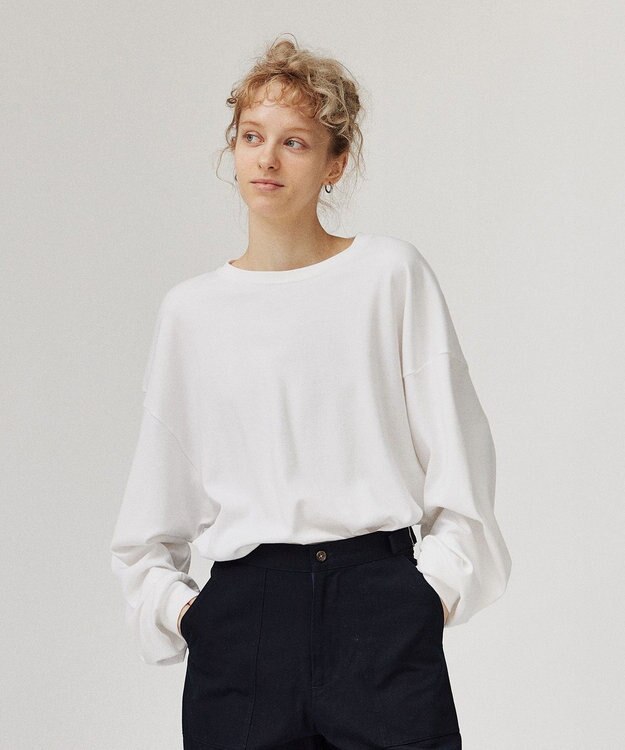 LENO CREWNECK PULLOVER《UNISEX》クルーネックカットソー WHITE