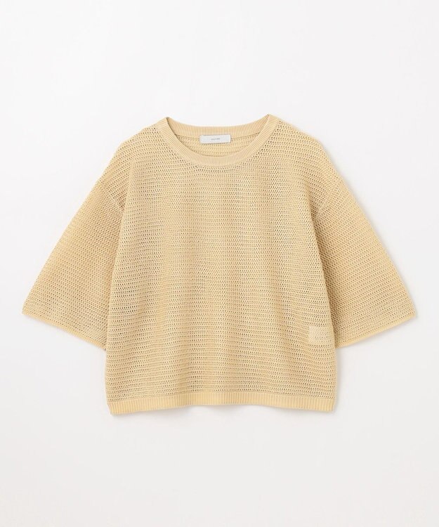 ANY 【洗濯機可/アンチピリング】アイレットメッシュニット ベージュ