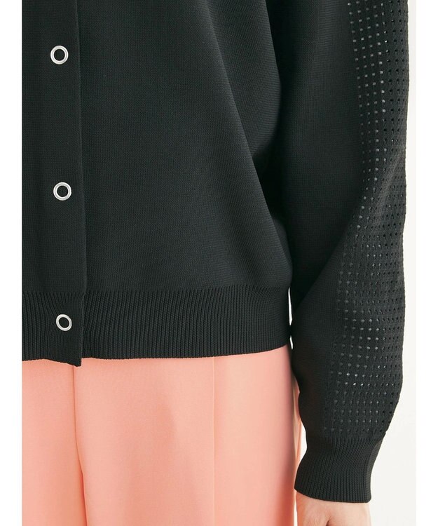 Green Parks ・ｆｕｒｒｙ　ｒａｔｅ　２ｗａｙかる~いニットカーデ Black