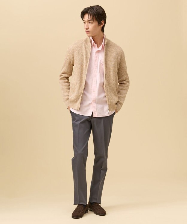 J.PRESS MEN ギマコットンフルジップ カーディガン ベージュ系