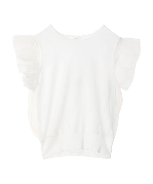 Green Parks ・swing by チュールレイヤーノースリーブニット Off White