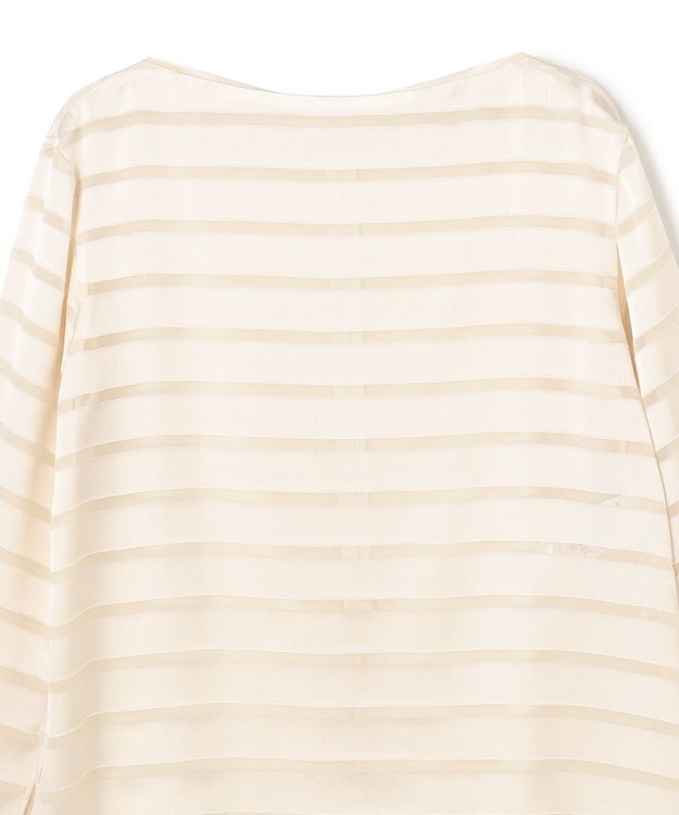 BEIGE， HAUYNITE / ボーダーシアー ボートネックブラウス Ecru