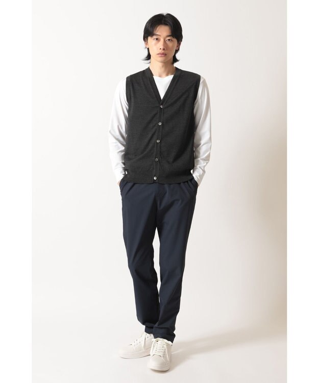 DAKS スーパーファインメリノ ニットベスト チャコールグレー