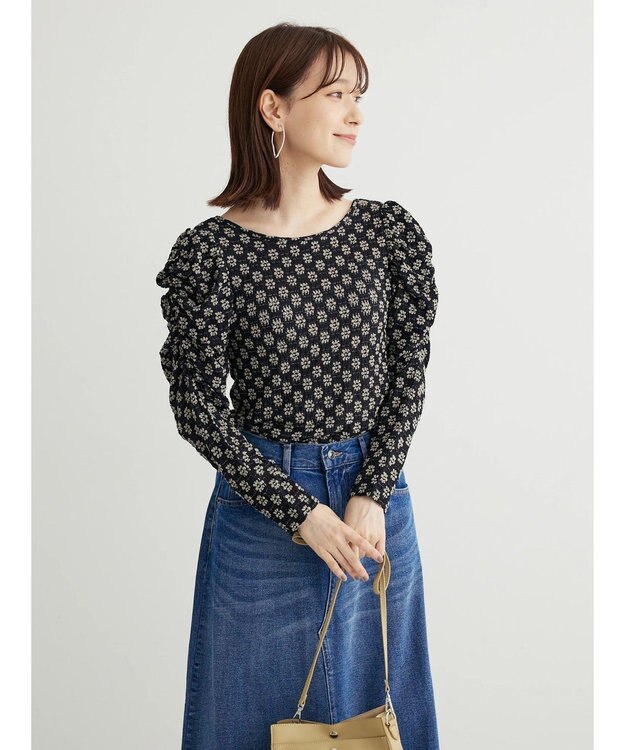 Green Parks ・Ｐｅｔｉｔ　Ｆｌｅｕｒ　フラワーレースプルオーバー White×Black