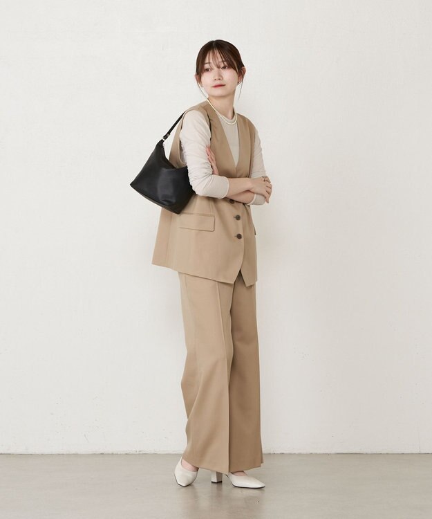 russet 《3/4～価格改定》ソフトレザーシンプルショルダーバッグ(CE-1328-WEB) Black2