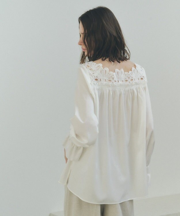 YECCA VECCA フラワーレースブラウス Off White