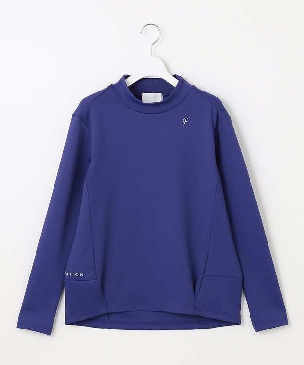23区GOLF 【23Fondation/WOMEN】長袖 モックネックシャツ ブルー系