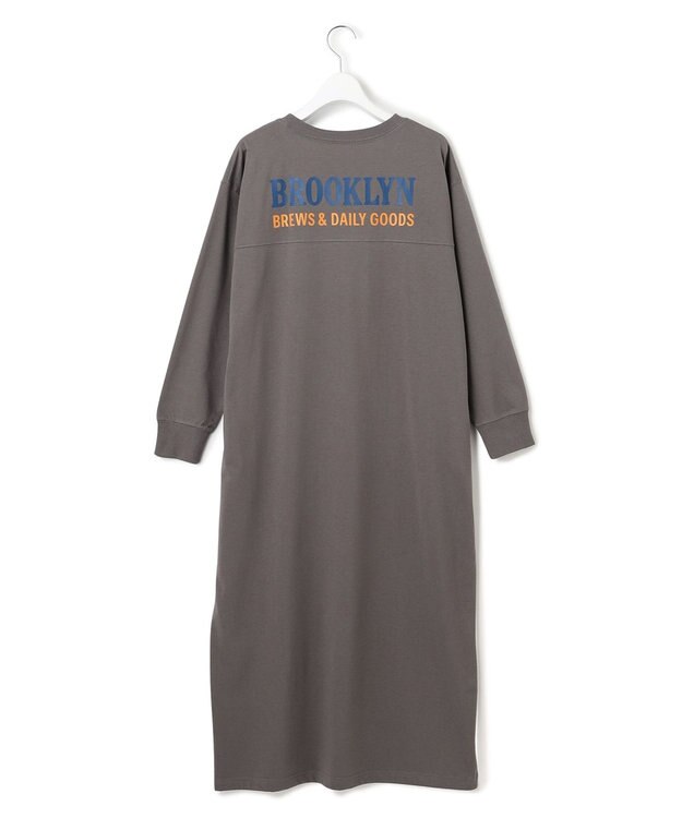 J.PRESS YORK STREET 【WOMEN】カフェロゴプリント ワンピース ライトグレー系