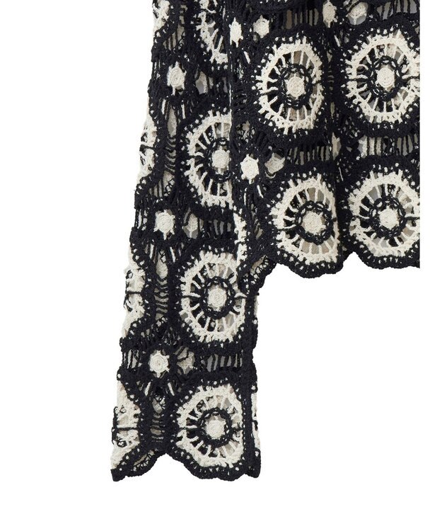 Green Parks ・ＳＵＧＡＲ　ＳＰＯＯＮ　クロシェフラワープルオーバー White×Black