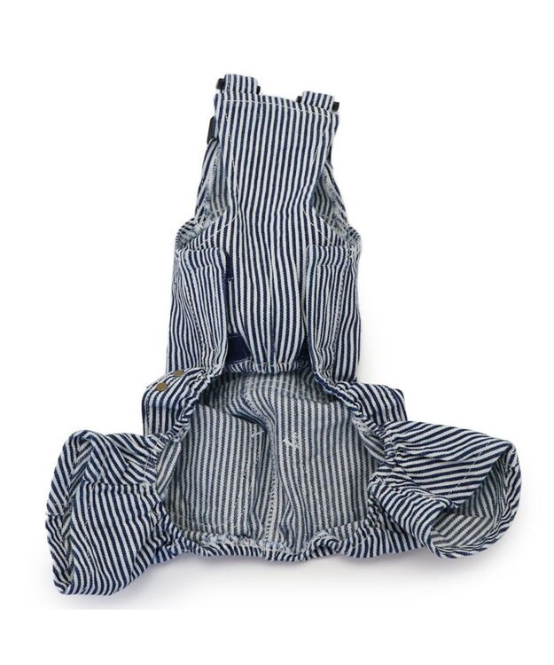 PET PARADISE Lee ヒッコリー オーバーオール 中型犬 大型犬 ネイビー×ホワイト