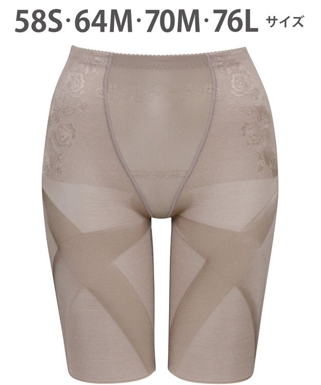 Wing ガードル フルロング丈 【スリムアップパンツ】 はいて歩いてエクササイズ KQ0823 ウイング／ワコール サンドベージュ