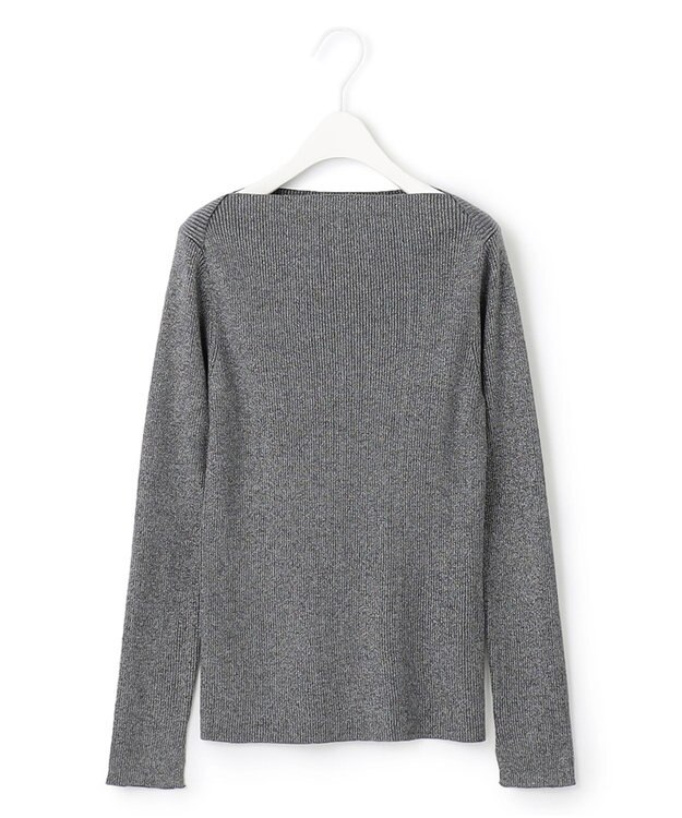 ICB 【洗える】エクストラファインメリノリブ ボートネックニット グレー系ラメ