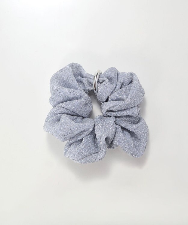 Phoebe メタルグリッターシュシュ　ライトグレー ライトグレー