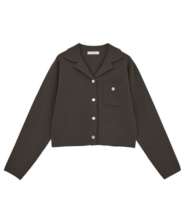 Green Parks ・ｓｗｉｎｇ　ｂｙ　ニット開襟カーディガン Brown