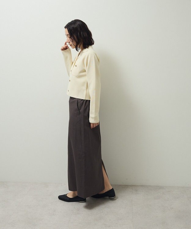 Green Parks ・ｓｗｉｎｇ　ｂｙ　ニット開襟カーディガン Ivory