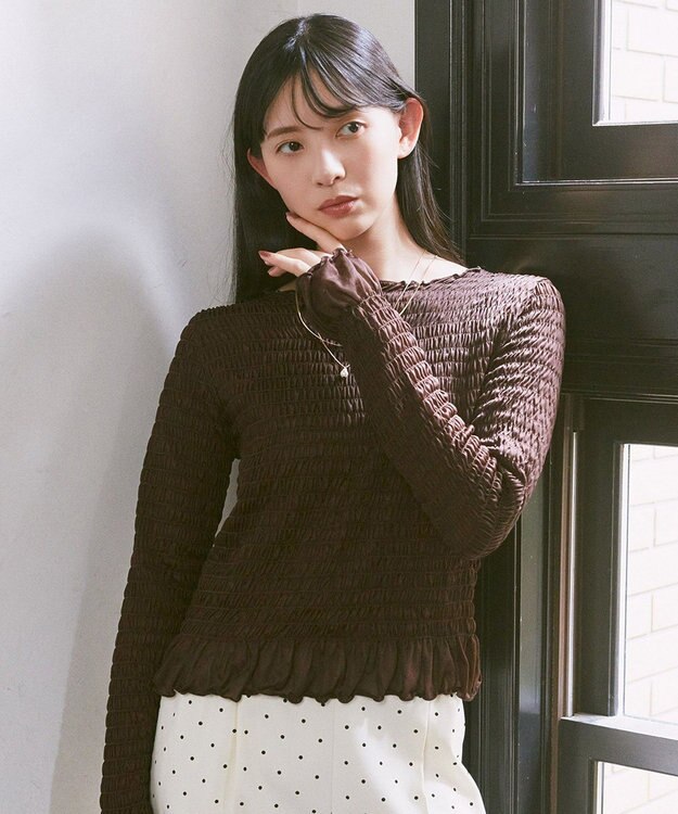 earth music&ecology シャーリングメロープルオーバー Brown