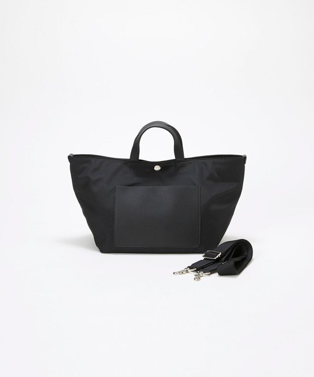 TOPKAPI 【Breath TOPKAPI sis】【WEB限定】ナイロン レザーポケット ミニ トートバッグ ショルダー付き 軽量 / CALM カーム ブラック
