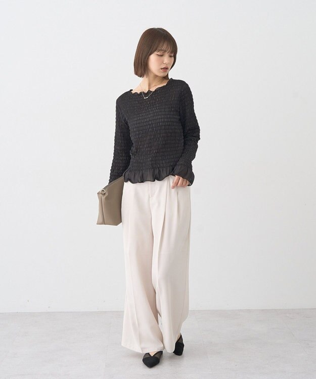 earth music&ecology シャーリングメロープルオーバー Black