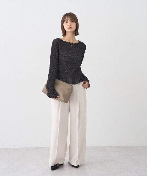 earth music&ecology シャーリングメロープルオーバー Black