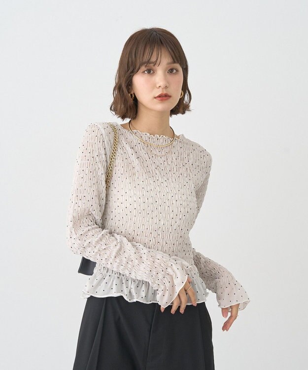 earth music&ecology シャーリングメロープルオーバー Dot