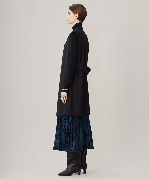 ICB 【洗える】ウール2WAYストレッチ ジレ ブラック系