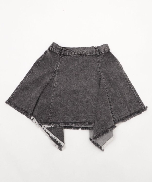 WEGO 【ウエストゴム】イレヘムデニムミニスカート デニムブラックソノタ