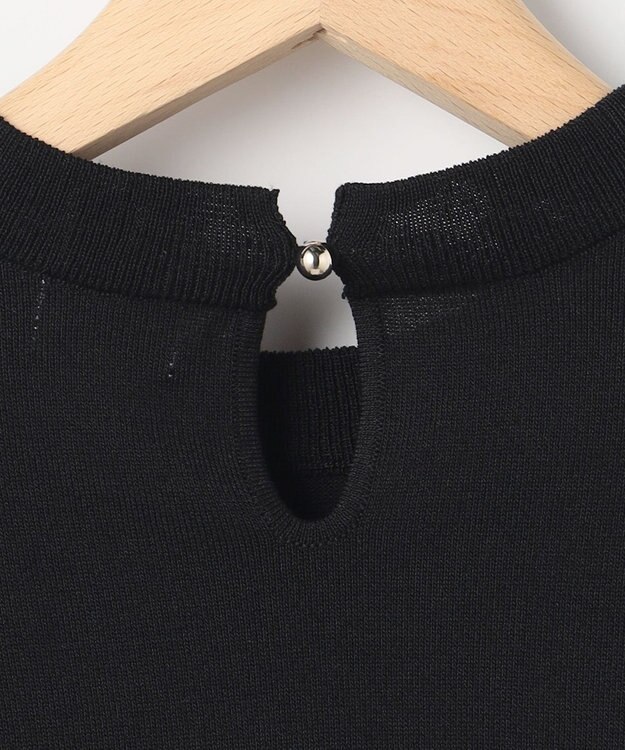 組曲 【先行予約】シアー ニット５分袖 プルオーバー ブラック系