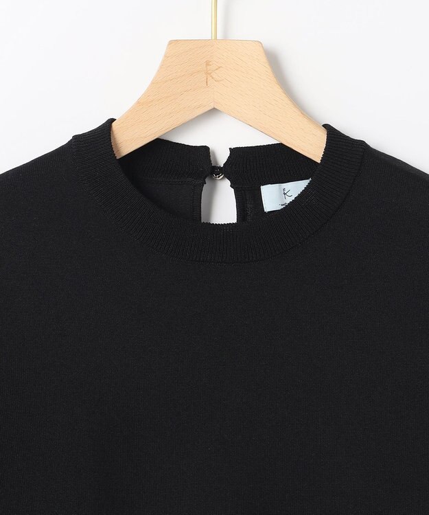 組曲 【先行予約】シアー ニット５分袖 プルオーバー ブラック系