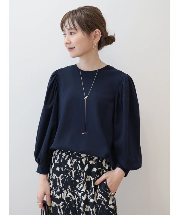 AMERICAN HOLIC ドルマンギャザー７分袖カットプルオーバー Ivory