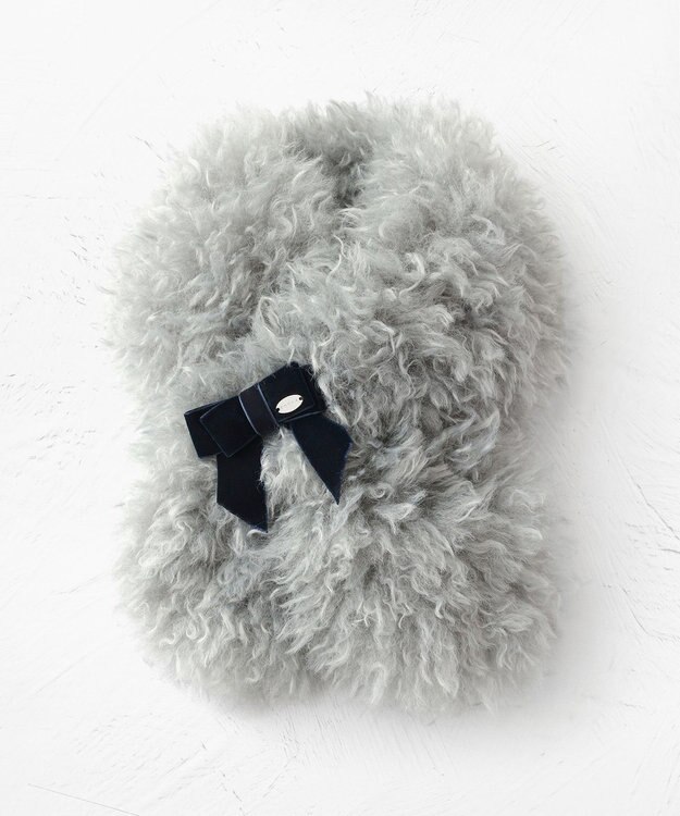 TOCCA 【ブローチ取り外し可】VELVET RIBBON FURTIPPET ティペット ブルー系