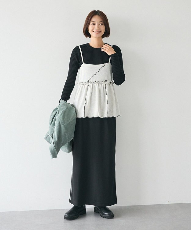 CRAFT STANDARD BOUTIQUE 配色メローキャミトップス Oatmeal