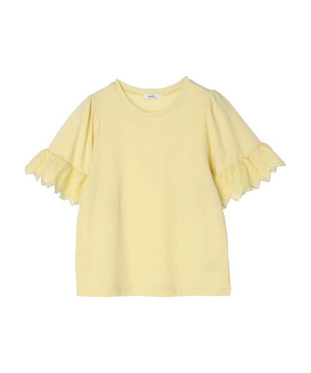 earth music&ecology 配色スカラップスリーブＴＥＥ Light Yellow