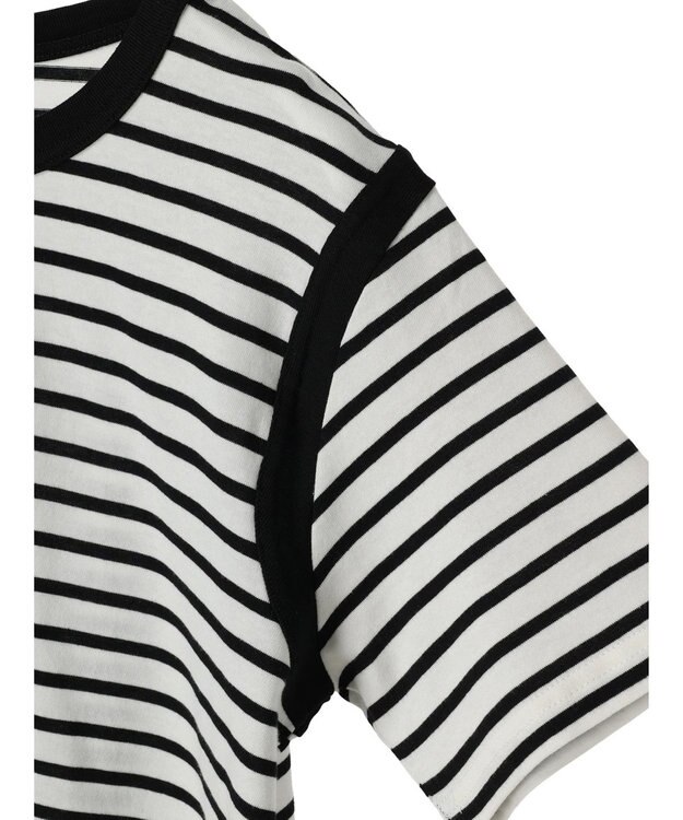 AMERICAN HOLIC バイカラーボーダーカットプルオーバー Border Black