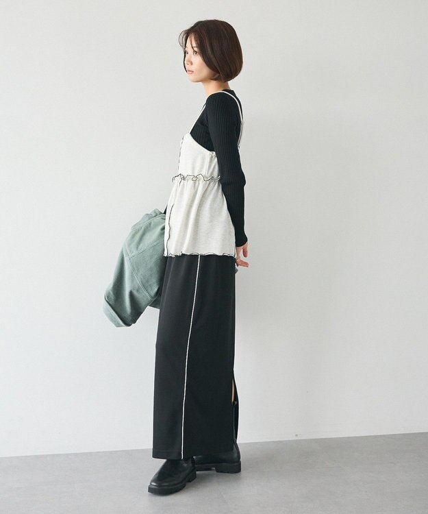 CRAFT STANDARD BOUTIQUE 配色メローキャミトップス Oatmeal