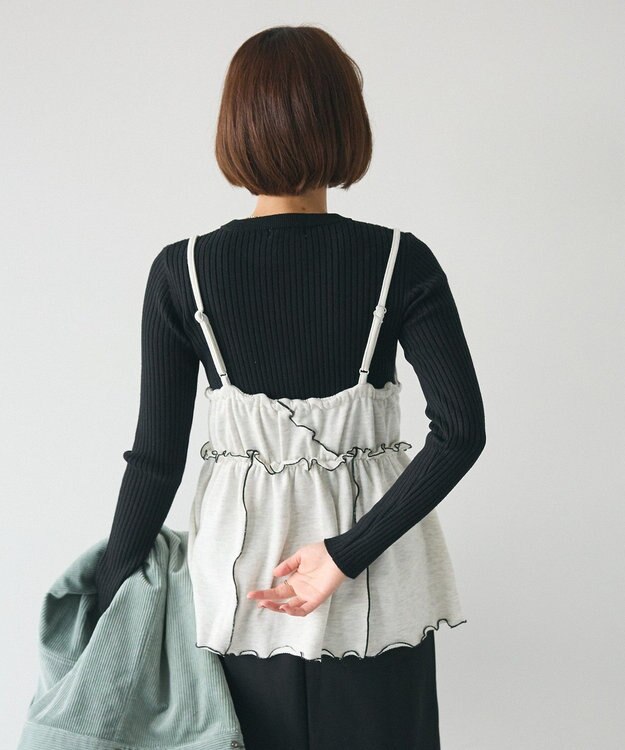CRAFT STANDARD BOUTIQUE 配色メローキャミトップス Oatmeal