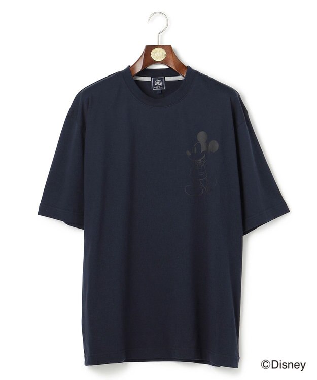 J.PRESS MEN 【DISNEY COLLECTION】【UNISEX】ワンポイント Tシャツ / ミッキ－マウス ネイビー系