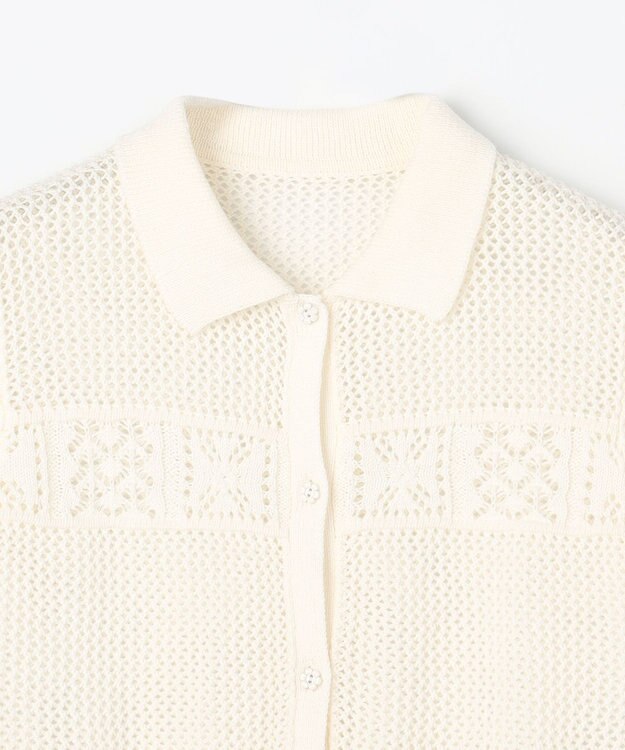 組曲 KIDS 【S-Lサイズ】クロッシェライク　カーディガン オフホワイト